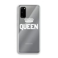 Queen zwart: Samsung Galaxy S20 Transparant Hoesje