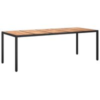 vidaXL Tuintafel 250x100x75 cm poly rattan zwart