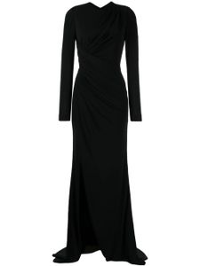 Elie Saab robe longue à effet drapé - Noir