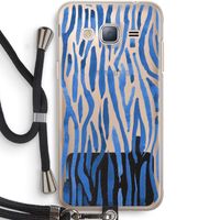 Blauwe nerven: Samsung Galaxy J3 (2016) Transparant Hoesje met koord