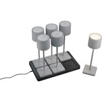 LED Tafellamp Grijs - 1.5W - 6 Lichtpunten - Aanpasbare Kleur - Oplaadbaar