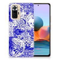 Silicone Back Case Xiaomi Redmi Note 10 Pro Angel Skull Blauw - thumbnail