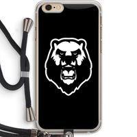 Angry Bear (black): iPhone 6 PLUS / 6S PLUS Transparant Hoesje met koord