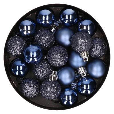 Cosy & Trendy Kerstballen - 20 st - donkerblauw - kunststof - 3 cm