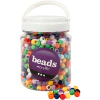 Creativ Company Pony kralen, d 10 mm, gatgrootte 4,5 mm, ca. 1135 stuk, diverse kleuren, 430 gr, 700 ml/ 1 doosje