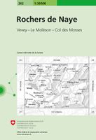 Wandelkaart - Topografische kaart 262 Rochers de Naye | Swisstopo - thumbnail