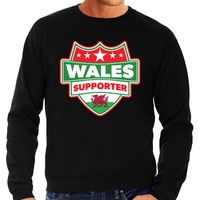 Welsh / Wales schild supporter sweater zwart voor heren Welsh / Wales schild supporter sweater zwart voor heren