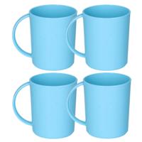 Plasticforte onbreekbare Drinkbekers - 12x - kunststof - 350 ml - blauw - kinderen - camping
