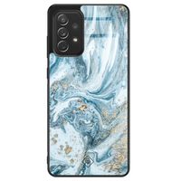 Samsung Galaxy A52s glazen hardcase - Marble sea