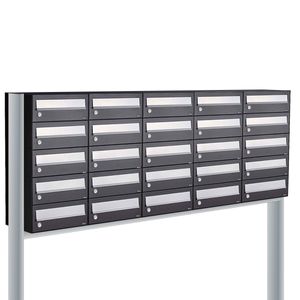 Allux Brievenbusunit Hive set vrijstaand 5-breed, 5-hoog - zwart