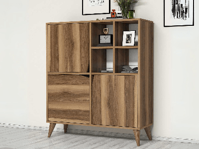 Commode PULSORA 3 deuren walnoot