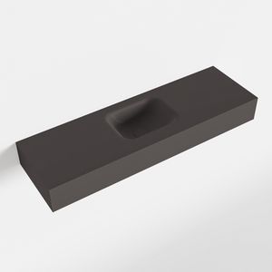 MONDIAZ LEX Dark_grey vrijhangende solid surface wastafel 100cm. Positie wasbak midden