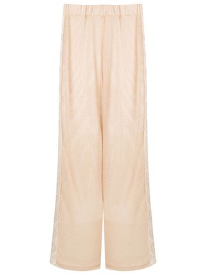 Olympiah pantalon ample bordé de dentelle - Tons neutres