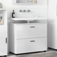 Badkamerkast Hoogglans wit 76,5 x 35 x 64 cm Bewerkt hout