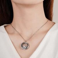 Ketting met ronde hanger & kristal - thumbnail