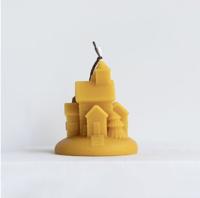 Bijenwaskaars in de vorm van een kersthuis - 1 kaars