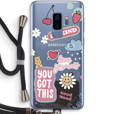 Positivity: Samsung Galaxy S9 Plus Transparant Hoesje met koord