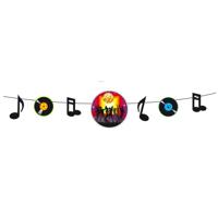 Muziek thema slinger - 150 cm - papier/karton - Seventies/eighties - disco Muziek thema slinger - 150 cm - papier/karton - Seventies/eighties - disco
