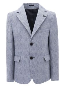 Moustache tweed single-breasted blazer - Bleu