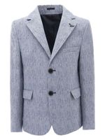 Moustache tweed single-breasted blazer - Bleu - thumbnail