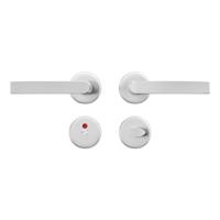 AXA AXA Curve klik deurkruk Blok op rozet met toilet-/badkamersluiting- aluminium AXA AXA Curve klik deurkruk Blok op rozet met toilet-/badkamersluiting- aluminium