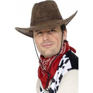 Cowboyhoed - bruin - suede look - volwassenen - western - verkleedhoed - Carnaval