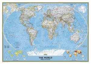 Magneetbord - Wereldkaart 85PM Wereldkaart, World Political, 280 x 194 cm | National Geographic
