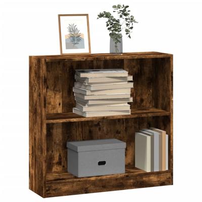 Boekenkast 80x24x76 cm bewerkt hout gerookt eikenkleurig