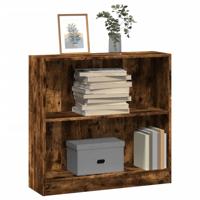 Boekenkast 80x24x76 cm bewerkt hout gerookt eikenkleurig