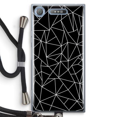 Geometrische lijnen wit: Sony Xperia XZ1 Transparant Hoesje met koord