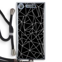 Geometrische lijnen wit: Sony Xperia XZ1 Transparant Hoesje met koord