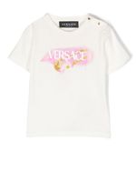 Versace Kids t-shirt à logo Safety Pin - Blanc