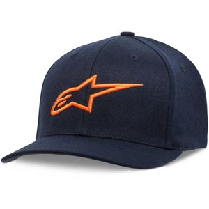 ALPINESTARS Ageless Curve Hat, T-shirts & petjes voor de motorrijder, Navy-Oranje