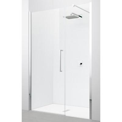 Novellini Young 2.0 GFL draaideur met vaste wand in lijn voor nis 97/101x200cm chroom/helder y2gfl97-1k