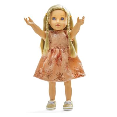Heless Poppen glitterjurk rose gold, 28-35 cm