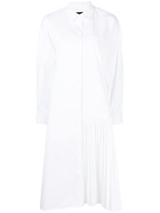 Juun.J robe-chemise à design plissé - Blanc