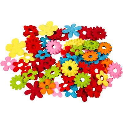 Creativ Company Bloemen van vilt, afm 35x45 mm, dikte 1,2 mm, 135 stuk/ 1 doos