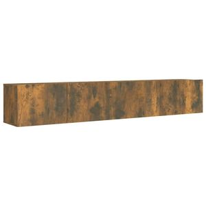 The Living Store TV-meubelset Hout - 100x30x30cm en 80x30x30cm - Gerookt eiken