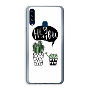 Hey you cactus: Samsung Galaxy A20s Transparant Hoesje