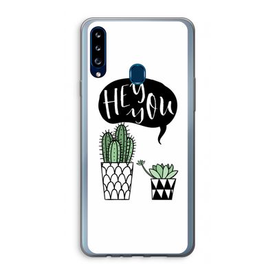 Hey you cactus: Samsung Galaxy A20s Transparant Hoesje