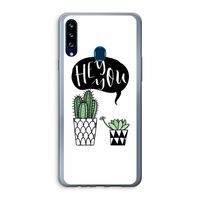 Hey you cactus: Samsung Galaxy A20s Transparant Hoesje