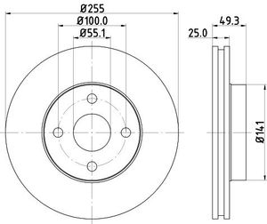 Remschijf Gecoat 54258PRO 8DD355118621