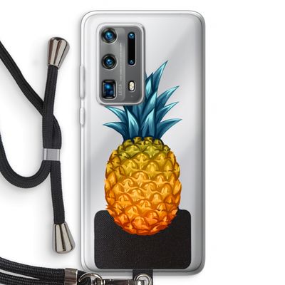 Grote ananas: Huawei P40 Pro Plus Transparant Hoesje met koord