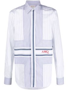 Alexander McQueen chemise rayée à logo imprimé - Blanc