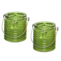 Citronella kaars - 5x - in windlicht - groen - 20 branduren - citrusgeur