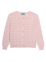 Kenzo Kids cardigan en maille pointelle - Rose - thumbnail