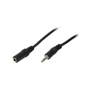 LogiLink 3.5mm - 3.5mm, 5m audio kabel Zwart