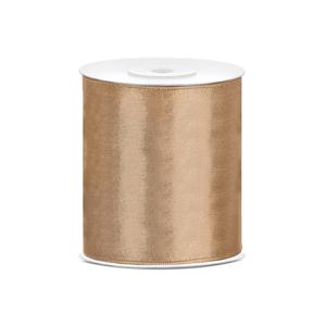 Hobby/knutsel satijnen sierlint - goud - 10 cm x 25 mtr - cadeau lint