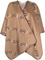 DVF Diane von Furstenberg cape Curtis à logo en jacquard - Marron