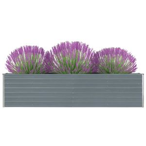VidaXL Plantenbak verhoogd 320x40x77 cm gegalvaniseerd staal grijs